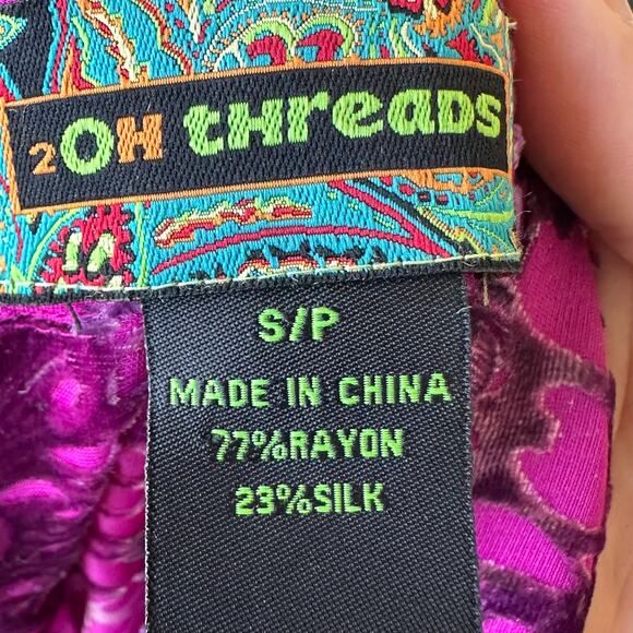 NWT 2OH Two Old Hippies Velvet Burnout Blouse S Boho Whimsigoth Fall Layering - Picture 6 of 7